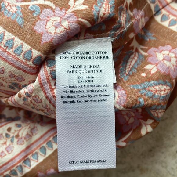 Faherty Florence Peasant Top Earth Block Print - Picture 15 of 15